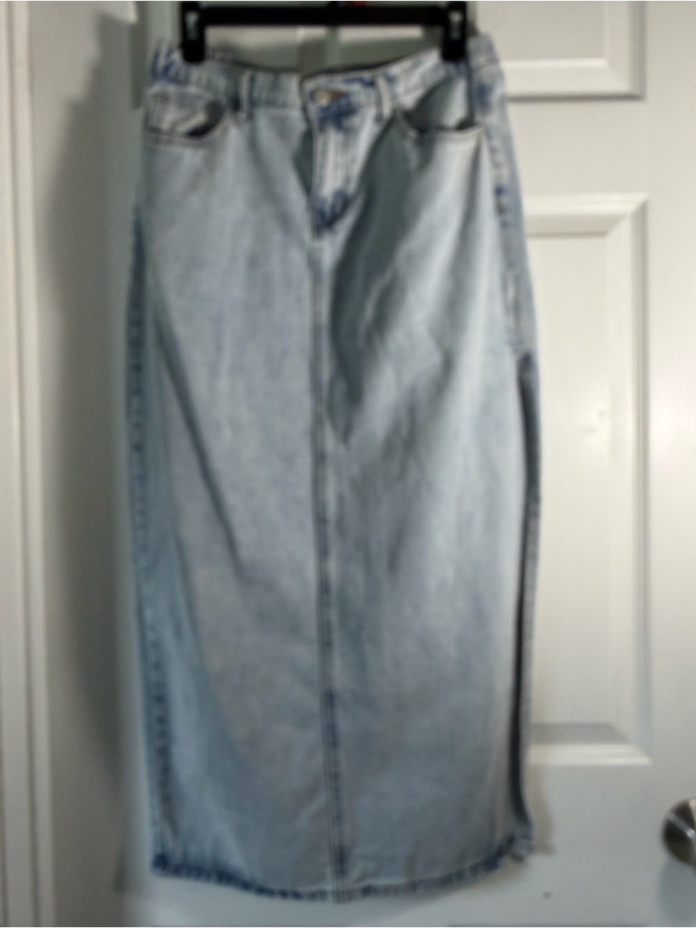 Lulu's Light Blue Denim Midi Skirt